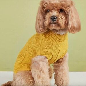 Cozy Yellow Dog Sweater (14-18 lbs dog)